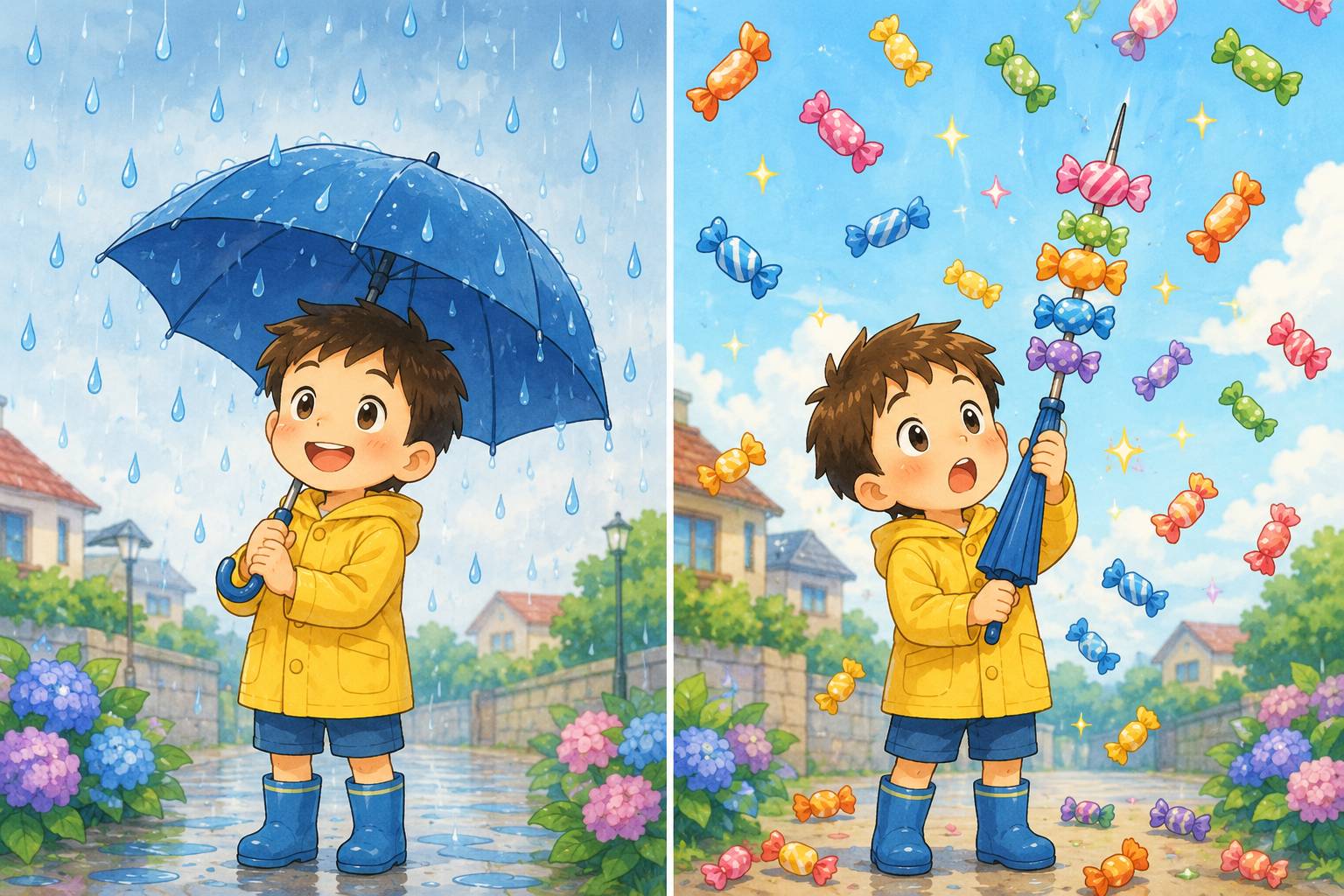 雨と飴の画像